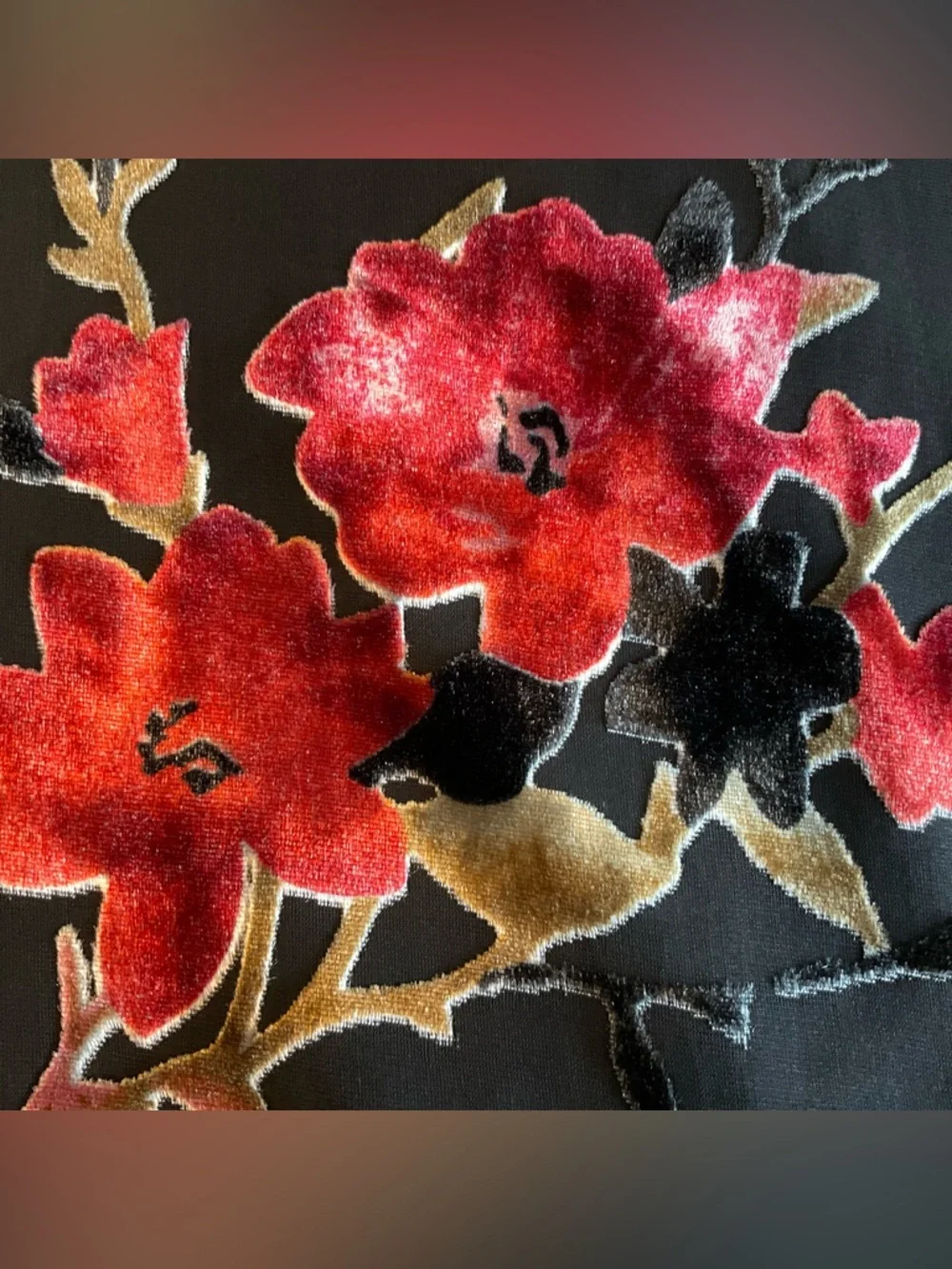 Macy’s Black Velvet-Like Reversible Shawl or Scarf